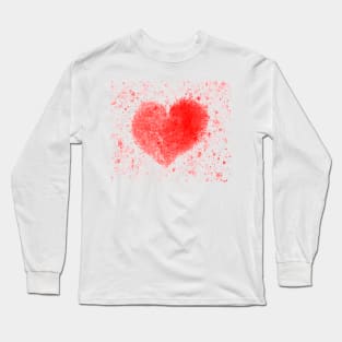 Valentine Red Heart Shape Long Sleeve T-Shirt